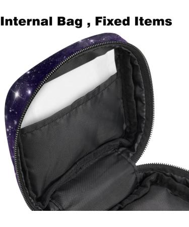 Shop Stylish Storage Bags for Women's Bandages Portable Menstrual Pad Holders Violet Glitter Starry Sky Design - Buy Online on GoSupps.com