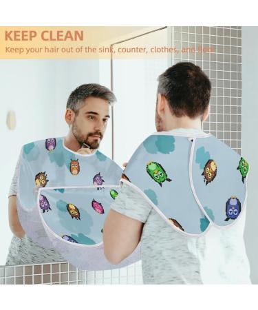 Beard Bib Apron for Men | Waterproof Hair Catcher Cape for Easy Trimming & Grooming | Owl Design - Buy Online on GoSupps.com