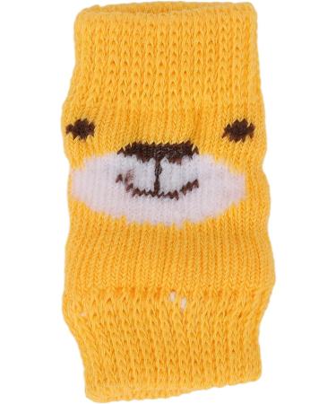 Dog Leg Brace 4Pcs Pet Dog Comfortable Elbow Protector Breathable Elastic Cartoon Bear Pattern Joints Warp Warm Dog Support Hock Covers for Legs Yellow(S) - Buy Online on GoSupps.com