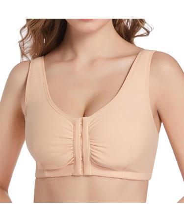 Xwsm breast prosthesis bag closure front post surgical cotton fox mastectomy BH thin underwear women Top vest BH 32/70 (ABC) Skin