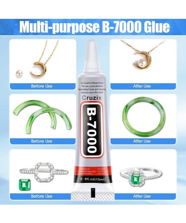 B-7000 Clear Rhinestone & Bead Adhesive 4x15 ml/0.5 oz - Ideal for Jewelry, Crafts, Clothes, Shoes, Cell Phone Repair - Buy Online on GoSupps.com