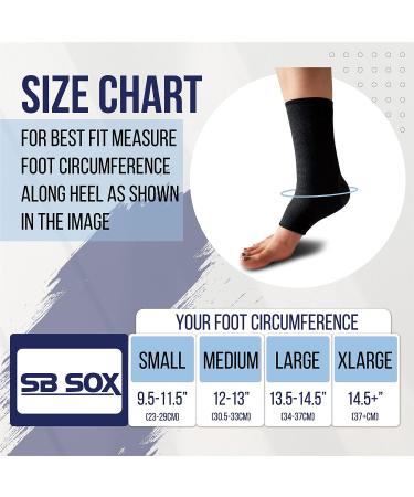 SB SOX Compression Ankle Brace (Pair) - Superior Ankle Support for Sprains and Achilles Tendon - Ideal Sports Sleeve, Black/Gray, Small - Buy Online on GoSupps.com