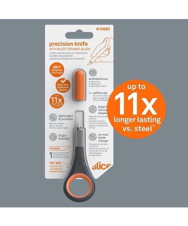 Slice 10580 Precision Knife - Finger-Friendly Handle for Detailed Cuts - Long-Lasting Black Blade - 1 Pack - Buy Online on GoSupps.com
