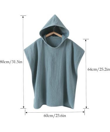 Lat Bathing Poncho for Kids - 100% Cotton Musselin Hooded Baby Towel Super Absorbent 64x60cm (Blue) | Ideal for Bath Time - Buy Online on GoSupps.com