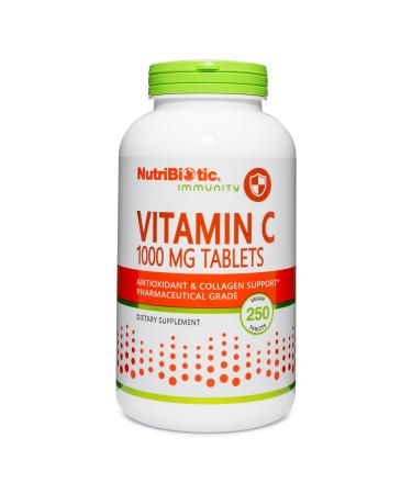 NutriBiotic - Vitamin C 1000 Mg 250 Count Tablets | Essential Immune & Antioxidant Collagen Support Supplement | Pharmaceutical Grade L-Ascorbic Acid | Vegan Non-GMO & Gluten Free
