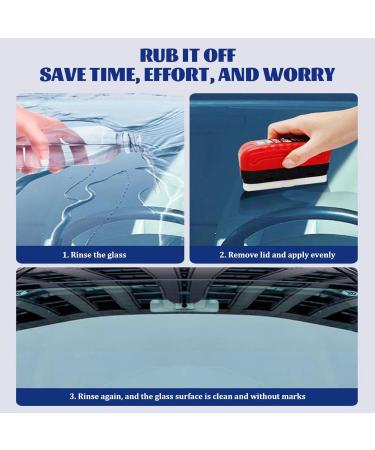 2Pcs Glass Oil Film Remover 50ml Quick-Cleaning Car Glass Oil Film Cleaner Oil Film Remover for Car Window to Improves Clarity Stain Remover for Car Oil Film Cleaning Brush - Buy Online on GoSupps.com