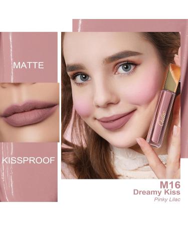 Oulac Liquid Matte Lipstick - Dreamy Kiss (M16) | Long-Lasting Vegan Pinky Nude | Precise Applicator Intensive Color Gluten-Free 4.5ml - Buy Online on GoSupps.com