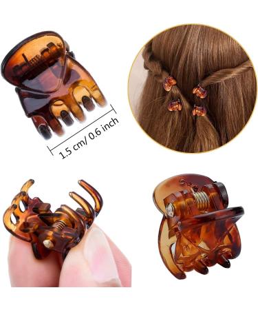 Zhjuju Mini Hair Clips - 24 Pcs Plastic Orchid Clips for Women & Girls - 1.5 cm Black & Brown - Buy Online on GoSupps.com