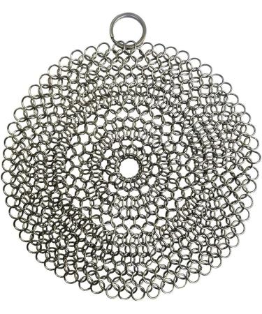 Chainmail Cast Iron Cleaner - Premium 316 Stainless Steel Scrubber for Skillet, Wok, Pot, Pan - Pre-Seasoned Dutch Oven Waffle Iron - 7 inch Round - Skillet Cleaner - Buy Online on GoSupps.com