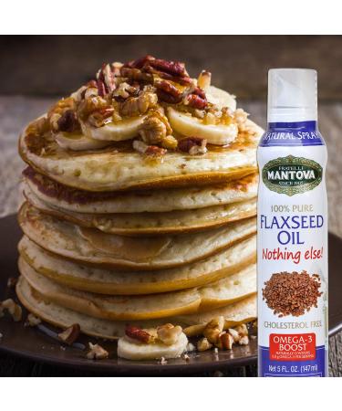 Mantova Flaxseed Oil Cooking Spray - 100% Pure Omega-3 for Keto Snacks & Baking - 5 oz - Buy Online on GoSupps.com