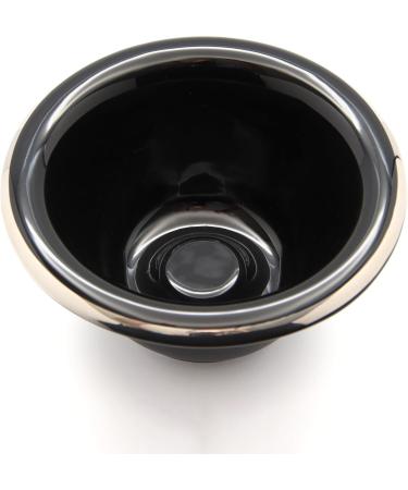 Edwin Jagger RN116 Men's Porcelain Shaving Bowl - Black | Premium Shaving Soap & Cream Dish for Effortless Shaving - Buy Online on GoSupps.com
