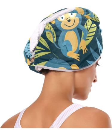 Buy Cute Small Monkey Hair Towel 2 Pack - Super Absorbent Quick Dry Hair Turbans for Women & Girls | International Shipping Available - Buy Online on GoSupps.com