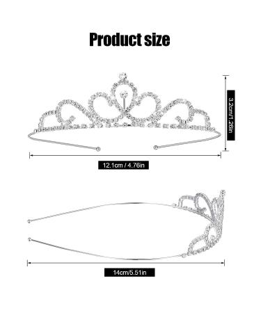 Girls Princess Tiara Crown Set - 8 Piece Rhinestone Headband for Wedding and Birthday Party (Vintage Style Alloy) - Buy Online on GoSupps.com