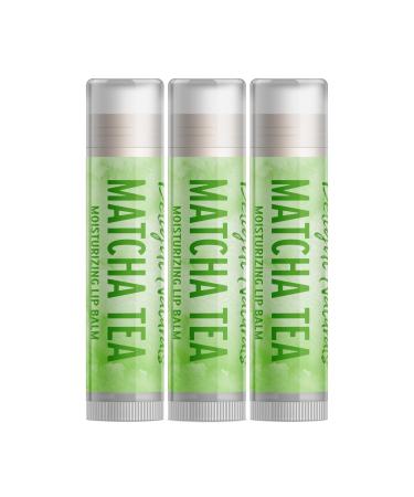 Delight Naturals Matcha Tea Lip Balm - Three Pack 3 Pack