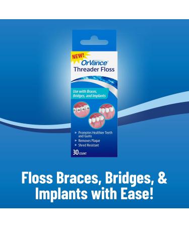 Threader Floss for Braces Bridges & Implants - 30 Count Pack of 3 | Easy & Effective Plaque Remover | On-The-Go Floss - Buy Online on GoSupps.com