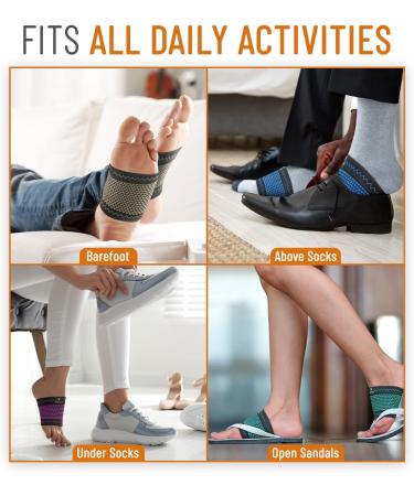 Copper Arch Relief Half Socks - Plantar Fasciitis Support for Men and Women | Compression Brace for Orthotic Feet Pain Aid - Fits Flat/High/Fallen Arches | Copper Edge Foot Care - Buy Online on GoSupps.com