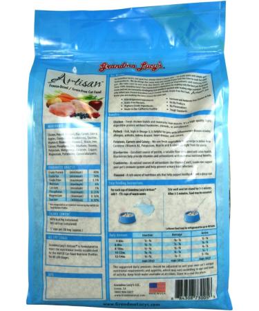 Grandma Lucy's Artisan Chicken & Fish Recipe Cat Food - Grain-Free, Freeze-Dried - 1 lb Bag - Buy Online on GoSupps.com