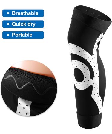 Buy VOCOSTE Knee Calf Compression Cuff - Leg Compression Stockings for Muscle Soreness | Spandex Black & White | Size L | International Shipping Available - Buy Online on GoSupps.com