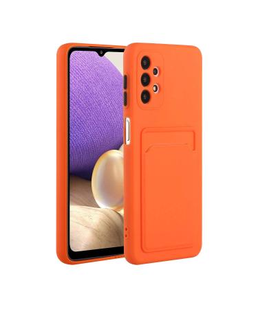 Tivenfezk Nadoli Silicone case for Samsung Galaxy A13 4G Ultra thin shockproof scratch -resistant wallet soft TPU protective cover Mobile phone case with credit card holder Samsung Galaxy A13 4G Orange