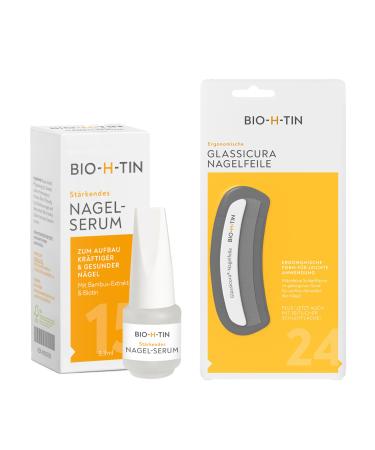 Bio-H-Tin strengthening nail serum 3.3 ml + glassicura nail file-to build up strong & healthy nails in just 4 weeks-protect & maintain nail serum + nail file - Buy Online on GoSupps.com