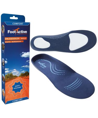 Footactive Comfort - Orthopedic Biomechanical insoles - Perfect support for heels feet knees and back especially for foot pain!Blue 35 - 38 (XS)