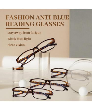 LUFF 4Pcs Anti-Blue Ray Reading Glasses - Portable Ultralight 2.75X Leopard Readers for Comfortable Vision - Buy Online on GoSupps.com
