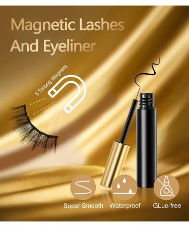 Larbois Magnetic Eyelashes Kit - Self-Adhesive, Reusable, and Waterproof Fake Eyelashes with Eyeliner - Natural Look, Long-Lasting - No Glue Needed (5 Pairs + 2 Tubes) - Buy Online on GoSupps.com