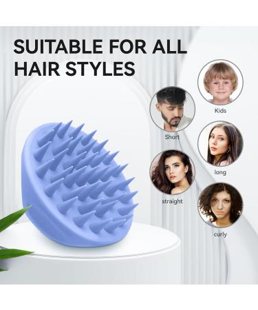 Ityes 38 Fingers Silicone Head Massage Brush | Scalp Massager Shampoo Brush for Men Women & Pets - Purple-Blue - Buy Online on GoSupps.com
