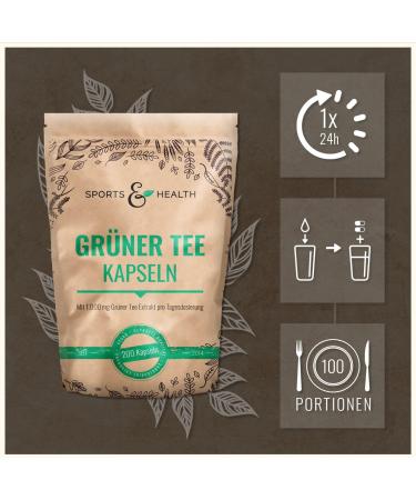 Premium Vegan Green Tea Capsules - 1 000 mg 200 Count High-Quality Extract Tested in Germany - Buy Online on GoSupps.com