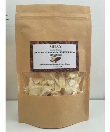 100% Raw Organic Unrefined Cocoa Butter Grade A from Ghana 100g