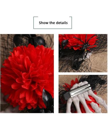 Gothic Hair Clips Rose Barrettes for Halloween Horror Festival Hair Pins Portable Hair Accessories for Women & Girls Black - Buy Online on GoSupps.com