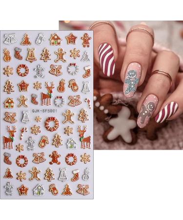 3D Christmas Nail Stickers 4 Sheets 5D Self-Adhesive Embossed Nail Decal Snowflake Nail Art Decoration Design Supplies for Kids Girls Holiday - Buy Online on GoSupps.com