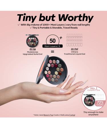 Modelones 21-Piece Gel Nail Polish Set for DIY Salon Manicures - Neutral Nude, Pink, Brown, Gray, Red, Glitter Shades - Soak Off, Upgraded Formula with Cr me Texture - Includes Brush | A1a-Fall In Love - Buy Online on GoSupps.com