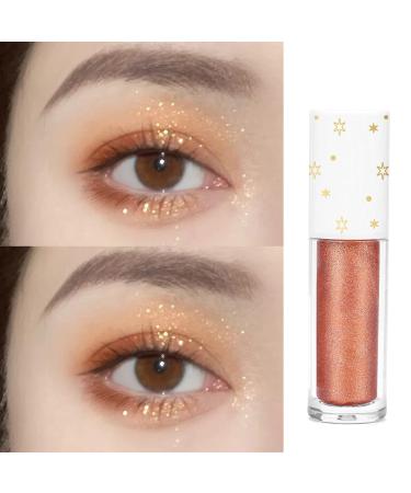 Geeneiya Korean Makeup Glitter Eyeshadow Liquid Eye Shadow Gold Bling Eyeliner - Long Lasting & Quick Drying Pigmented Formula for Crystals Eye Makeup - Romantic Champagne 02 - Buy Online on GoSupps.com