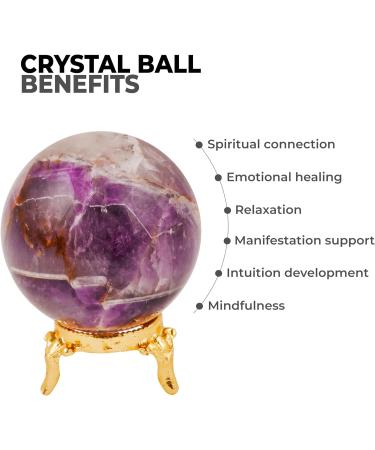 Amethyst Crystal Gemstone Ball - Wiccan Altar Decor & Spiritual Gemstones - Buy Online on GoSupps.com