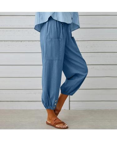Women's Blue Cotton Sweatpants Set | Loose Straight Casual Pants | Valentines Leggings | Petite Length | Size Large - Buy Online on GoSupps.com