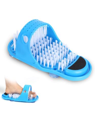 Agatige Foot Brush Shower Foot Bath Exfoliating Brush Bathroom Foot Massage Shoes with Suction Cups for Shower Floor Tub Spa