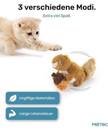 Buy Pettec Interactive Cat Toys - Electric Movable Squirrel with Catnip | Automatic Self-Employment Toy for Cats - Buy Online on GoSupps.com