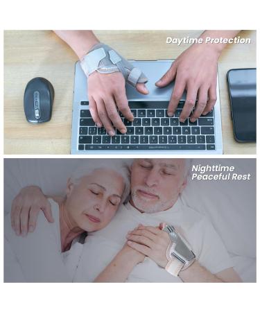 Curecare Universal Thumb Bandage - Ultra-Strong Support Orthosis for Arthritis & Tendonitis | Left & Right Gray S/M - Buy Online on GoSupps.com