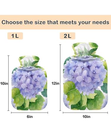 NAANLE Floral Hydrangeas Hot Water Bottle with Cover | 1L Pain Relief for Menstrual Cramps & Therapy - Heat & Cold Use - Buy Online on GoSupps.com