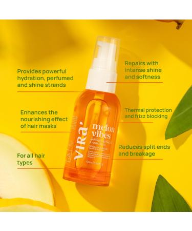 Buy Brazilian Hair Serum - Frizz Control & Hydration for All Hair Types | Cantaloupe Oil & Vitamin E - 60ml (Melon Vibes - Buy Online on GoSupps.com