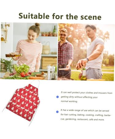 ifundom barber cloth elk baking apron christmas cosplay costume Christmas Kitchen Cooking Aprons christmas party xmas apron santa costume Haircut Apron decorate household Work Cotton linen 68X55X0.5CM - Buy Online on GoSupps.com