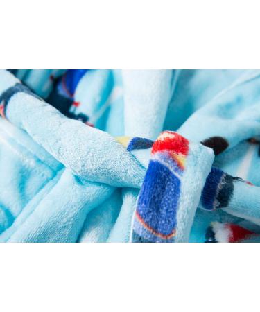 XINNE Boys Girls Soft Bathrobe | Cute Pattern Toddler Baby Flannel Hoodie Pajamas Sleepwear - Blue Sky 110 | International Shipping Available - Buy Online on GoSupps.com