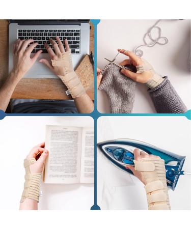 Actesso Breathable Wrist Support Brace Splint - Beige Medium Right - Carpal Tunnel, Sprains, Tendonitis Relief - Buy Online on GoSupps.com