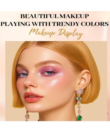 12 Colors Glitter Eyeshadow Palette - Book Style Eyeshadow Palette with 4 Blushers and 4 Lip Shimmer | For Women Girls Party - Buy Online on GoSupps.com