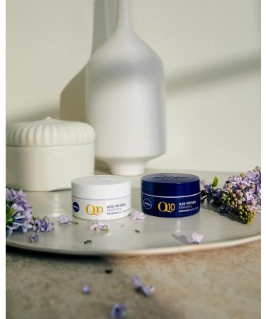 NIVEA Q10 Power Anti-Wrinkle Day Care + Sensitive Skin SPF15 (1 x 50 ml) anti-aging cream enriched with Q10 & creatine women's facial care with liquorice extract - Buy Online on GoSupps.com