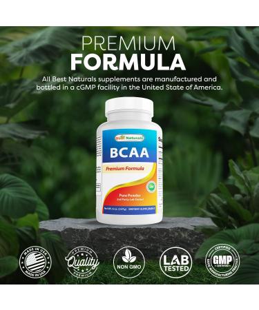 Best Naturals BCAA Powder 8 OZ Branch Chain Amino Acids Pharmaceutical Grade - Buy Online on GoSupps.com