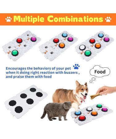 Dog Recordable Training Buttons Set of 6 Colors Dog Training Buzzer Dog Talking Buzzers Button with 25 Stickers and 3 Mats Louder Clearer Record & Playback Message for Communication&Training - Buy Online on GoSupps.com