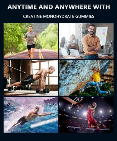 Buy Creatine Monohydrate Gummies for Men - 5000mg Mixed Berry Supplement 120 Gummies - Boost Performance & Recovery - Buy Online on GoSupps.com
